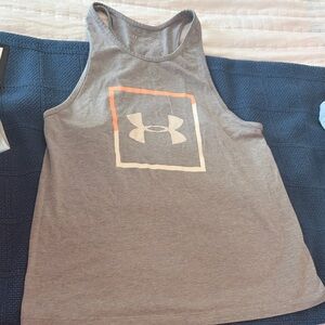 WMN SM Under Armour Heather Gray Tank with Logo
